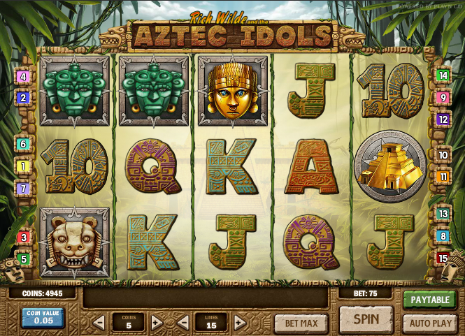 Aztec idols slot machine